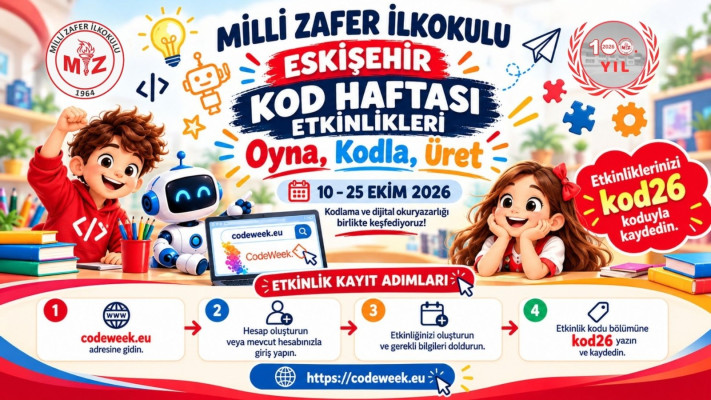 Milli Zafer İlkokulu - Eskişehir Kod Haftası Etkinlikleri: Oyna, Kodla, Üret – Biz de Varız